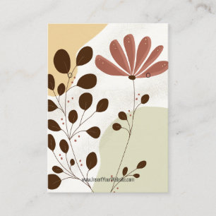 Cartão De Visita Expositor de Logotipo Kraft Floral em Aquarela par