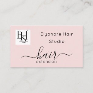 Cartão De Visita Extensão de Cabelo com Logotipo de Rosto Rosado em