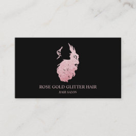 Cartão De Visita Extensão de cabelo Rosa dourado
