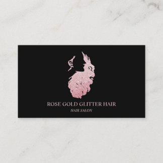 Cartão De Visita Extensão de cabelo Rosa dourado