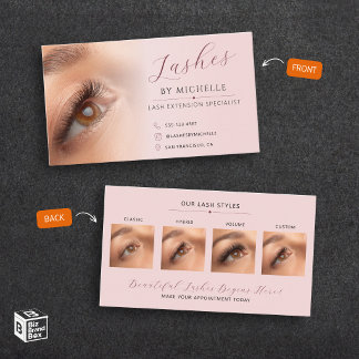Cartão De Visita Extensão de Cílio Personalizada Elegante
