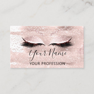 Cartão De Visita Extensão Eyelash Cor-de-rosa do artista de ativa
