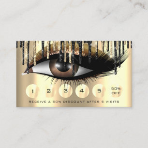 Cartão De Visita Extensão Eyelash de Makeup de Lealdade 6 Punch Ma