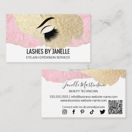 Cartão De Visita Extensões de Cílios Elegantes Beleza