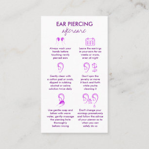 Cartão De Visita Extensões de Instruções de Tratamento de Pierci