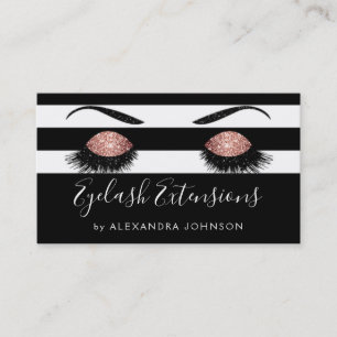 Cartão De Visita Extensões Eyelash com Glitter Minúscula rosa Doura