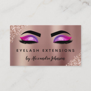 Cartão De Visita Extensões Eyelash de Glitter Silver Dourado rosa