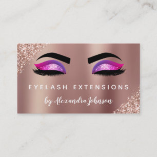 Cartão De Visita Extensões Eyelash de Glitter Silver Dourado Rosa
