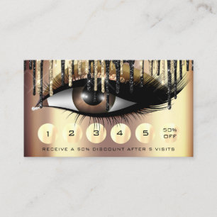 Cartão De Visita Extensões Eyelash de Makeup de Lealdade 6 Punch M