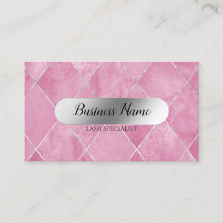 Cartão De Visita Extensões Eyelash de Prata Rosa