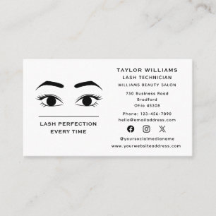 Cartão De Visita Extensões Eyelash Piscam Olhos Olhos Mídia Social