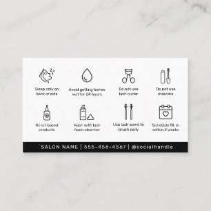 Cartão De Visita Extensões Eyelash Simples Modernas Lash Após Cui