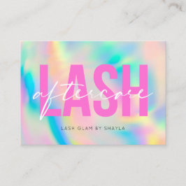 Cartão De Visita Extensões Lash Instruções pós-cuidado Arco-Íris