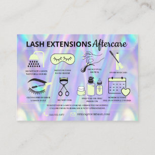 Cartão De Visita Extensões Lash Instruções pós-tratamento Ca co