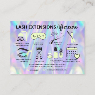 Cartão De Visita Extensões Lash Instruções pós-tratamento Ca comerc