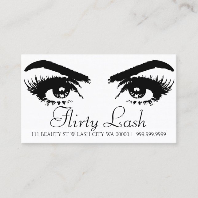 Cartão De Visita Extensões Lash Lashes Beleza Cosmetologia Salão (Frente)