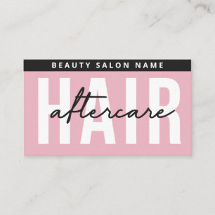 Cartão De Visita Extensões modernas e simples de cabelo rosa após
