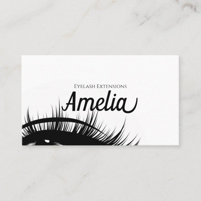 Cartão De Visita Extensões Profissionais de Cílios & Microblading (Frente)