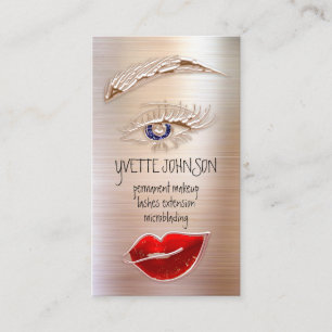 Cartão De Visita Eyelash Brows Logotipo de ativação QRCode Lábio