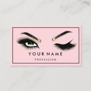 Cartão De Visita Eyelash Brows Microlâmina CÓDIGO QR Rosa