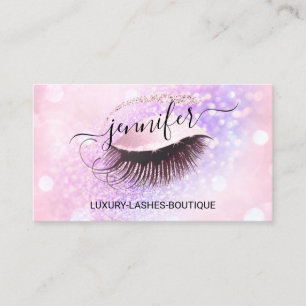 Cartão De Visita Eyelash Cód. QR Cor-de-rosa Brilhante