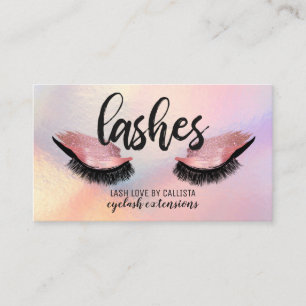 Cartão De Visita Eyelash Cor-de-rosa-claro, iridescente