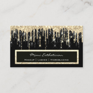 Cartão De Visita Eyelash de Eyelash de Eyelash de Elevação Dourada