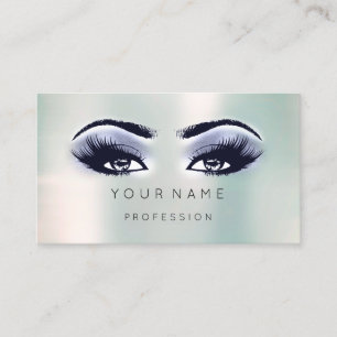 Cartão De Visita Eyelash de Seda Mínimo de Composição Azul Profi