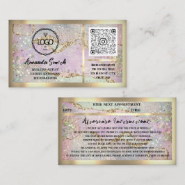 Cartão De Visita Eyelash Extension QRCode Logo Hológrafo Gliitter