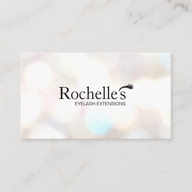 Cartão De Visita Eyelash Extensions Salon Subtle Bokeh (Frente)