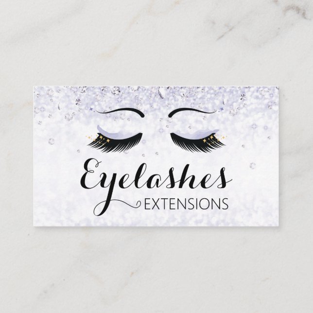 Cartão De Visita Eyelash Extensões Estimulantes e Ouros Roxo (Verso)