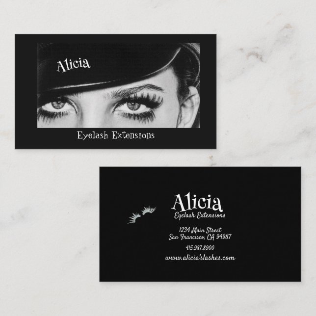 Cartão De Visita Eyelash Extensões Olhos Grandes (Frente/Verso)