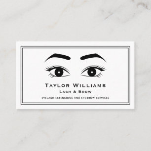 Cartão De Visita Eyelash Extensões Pisca Olhos Pretos Branco