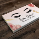 Cartão De Visita Eyelash Extensões Vintage Floral Lashes Salão<br><div class="desc">Eyelash Makeup Artista Blush Floral Lashes Salão Cartões de visitas.</div>