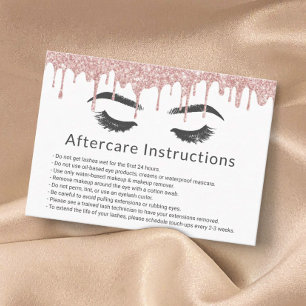 Cartão De Visita Eyelash Lash Salon Rosa Dourado Drives Após Cuida