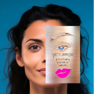 Cartão De Visita Eyelash Logotipo de Maquiagem da Pão QRCode Lip R