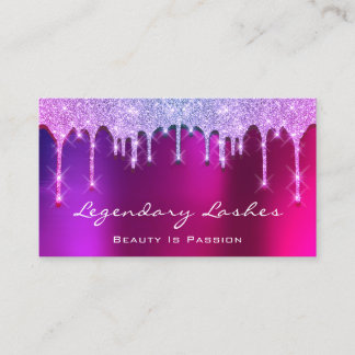 Cartão De Visita Eyelash Makeup Artist Holograph Coloca Berry Rosa