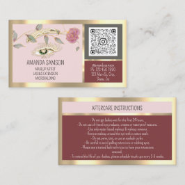 Cartão De Visita Eyelash Microlâmina CÓDIGO QR Após Cuidados