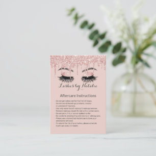 Cartão De Visita Eyelash Salon Rosa Rosa Rosa Dourado Pingado Depoi