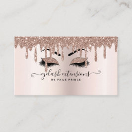 Cartão De Visita Eyelash Tech Lash Stylist Blush Pink Glitter Drim