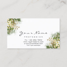 Cartão De Visita Eyelashes Após Cuidados Florais Mint Verde