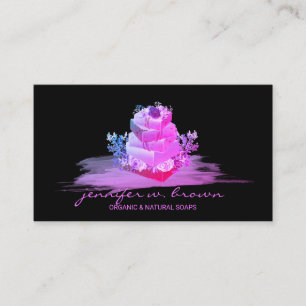 Cartão De Visita Fabricação de Sabonete Floral Roxo Preto