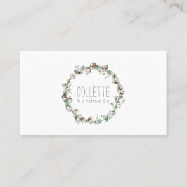 Cartão De Visita Fabricado À Mão Pela Simples Rustic Wreath Logo Bu