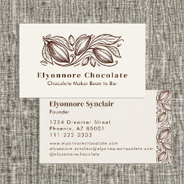 Cartão De Visita Fabricante de Chocolate de Feijão a Barra Design d