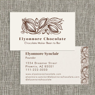 Cartão De Visita Fabricante de Chocolate de Feijão a Barra Design d