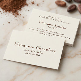 Cartão De Visita Fabricante de Chocolate de Feijão a Barra Editoria