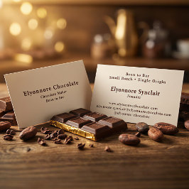 Cartão De Visita Fabricante de Chocolate Mínimo de Feijão a Barra