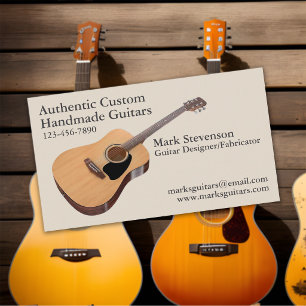 Cartão De Visita Fabricante de Guitarra Personalizada Autêntica e A