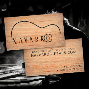Cartão De Visita Fabricante de Guitarras Personalizadas Artesanalme