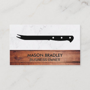 Cartão De Visita Faca de CHURRASCO  Conselhos de madeira